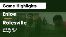 Enloe  vs Rolesville  Game Highlights - Dec 03, 2016
