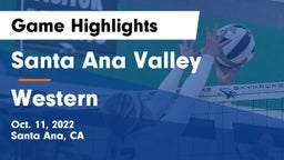 Santa Ana Valley  vs Western  Game Highlights - Oct. 11, 2022
