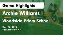 Archie Williams  vs Woodside Priory School Game Highlights - Dec. 30, 2023
