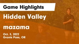 Hidden Valley  vs mazama Game Highlights - Oct. 3, 2022
