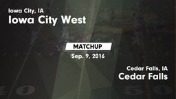 Matchup: Iowa City West High vs. Cedar Falls  2016