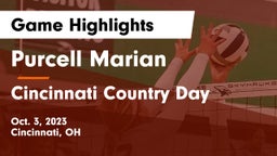 Purcell Marian  vs Cincinnati Country Day Game Highlights - Oct. 3, 2023