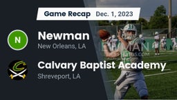 Recap: Newman  vs. Calvary Baptist Academy  2023