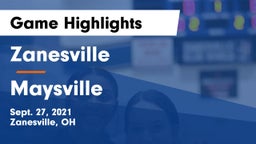 Zanesville  vs Maysville  Game Highlights - Sept. 27, 2021