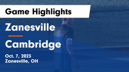 Zanesville  vs Cambridge  Game Highlights - Oct. 7, 2023