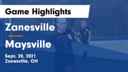 Zanesville  vs Maysville  Game Highlights - Sept. 28, 2021