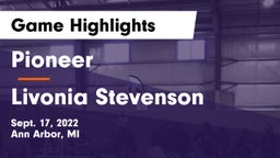 Pioneer  vs Livonia Stevenson  Game Highlights - Sept. 17, 2022