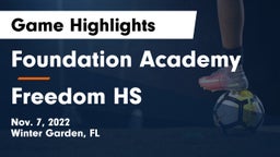 Foundation Academy  vs Freedom HS Game Highlights - Nov. 7, 2022