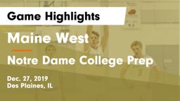 Maine West  vs Notre Dame College Prep Game Highlights - Dec. 27, 2019