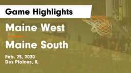 Maine West  vs Maine South  Game Highlights - Feb. 25, 2020