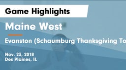 Maine West  vs Evanston (Schaumburg Thanksgiving Tournament) Game Highlights - Nov. 23, 2018