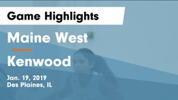 Maine West  vs Kenwood  Game Highlights - Jan. 19, 2019