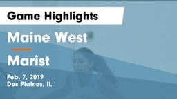 Maine West  vs Marist  Game Highlights - Feb. 7, 2019