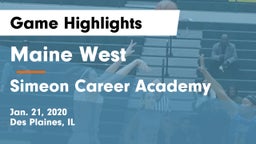 Maine West  vs Simeon Career Academy  Game Highlights - Jan. 21, 2020