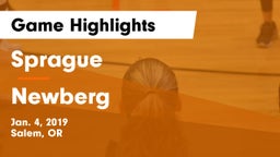 Sprague  vs Newberg  Game Highlights - Jan. 4, 2019