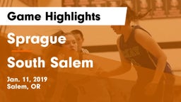 Sprague  vs South Salem  Game Highlights - Jan. 11, 2019