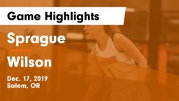 Sprague  vs Wilson  Game Highlights - Dec. 17, 2019