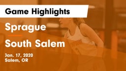 Sprague  vs South Salem  Game Highlights - Jan. 17, 2020