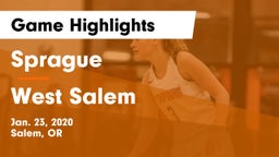 Sprague  vs West Salem  Game Highlights - Jan. 23, 2020