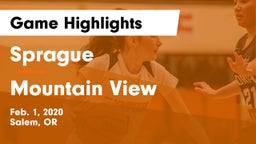 Sprague  vs Mountain View  Game Highlights - Feb. 1, 2020