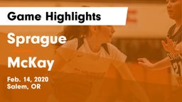Sprague  vs McKay  Game Highlights - Feb. 14, 2020