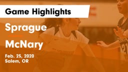 Sprague  vs McNary  Game Highlights - Feb. 25, 2020