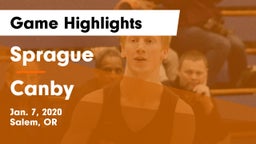 Sprague  vs Canby  Game Highlights - Jan. 7, 2020