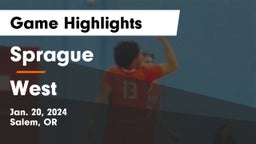Sprague  vs West Game Highlights - Jan. 20, 2024