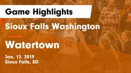 Sioux Falls Washington  vs Watertown  Game Highlights - Jan. 12, 2019