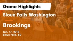 Sioux Falls Washington  vs Brookings  Game Highlights - Jan. 17, 2019