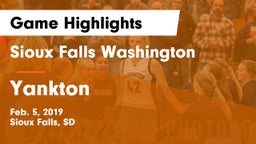 Sioux Falls Washington  vs Yankton  Game Highlights - Feb. 5, 2019
