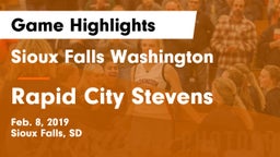 Sioux Falls Washington  vs Rapid City Stevens  Game Highlights - Feb. 8, 2019