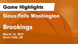 Sioux Falls Washington  vs Brookings  Game Highlights - March 16, 2019