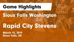 Sioux Falls Washington  vs Rapid City Stevens  Game Highlights - March 15, 2019