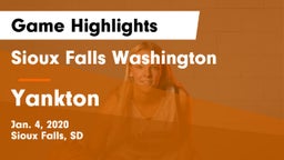 Sioux Falls Washington  vs Yankton  Game Highlights - Jan. 4, 2020