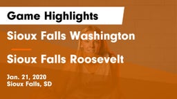 Sioux Falls Washington  vs Sioux Falls Roosevelt  Game Highlights - Jan. 21, 2020