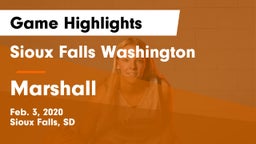 Sioux Falls Washington  vs Marshall  Game Highlights - Feb. 3, 2020