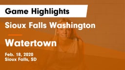 Sioux Falls Washington  vs Watertown  Game Highlights - Feb. 18, 2020