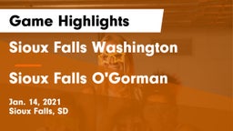 Sioux Falls Washington  vs Sioux Falls O'Gorman  Game Highlights - Jan. 14, 2021