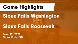 Sioux Falls Washington  vs Sioux Falls Roosevelt  Game Highlights - Jan. 19, 2021
