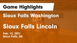 Sioux Falls Washington  vs Sioux Falls Lincoln  Game Highlights - Feb. 13, 2021
