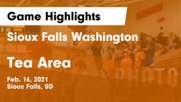 Sioux Falls Washington  vs Tea Area  Game Highlights - Feb. 16, 2021