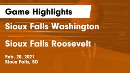 Sioux Falls Washington  vs Sioux Falls Roosevelt  Game Highlights - Feb. 20, 2021