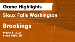 Sioux Falls Washington  vs Brookings  Game Highlights - March 5, 2021