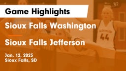 Sioux Falls Washington  vs Sioux Falls Jefferson  Game Highlights - Jan. 12, 2023