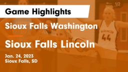 Sioux Falls Washington  vs Sioux Falls Lincoln  Game Highlights - Jan. 24, 2023
