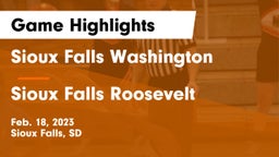 Sioux Falls Washington  vs Sioux Falls Roosevelt  Game Highlights - Feb. 18, 2023