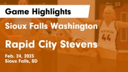 Sioux Falls Washington  vs Rapid City Stevens  Game Highlights - Feb. 24, 2023