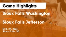 Sioux Falls Washington  vs Sioux Falls Jefferson  Game Highlights - Dec. 29, 2023