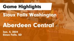Sioux Falls Washington  vs Aberdeen Central  Game Highlights - Jan. 4, 2024